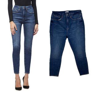 Good American Good Legs Blue Jeans Size 20 Distressed Threads High Rise Stretch